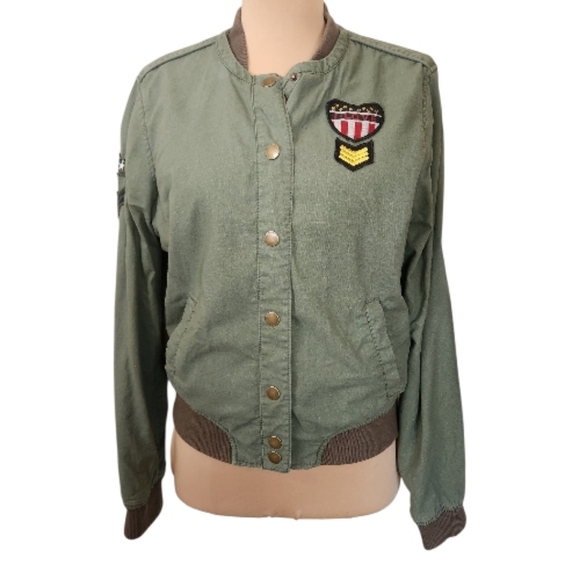 BETHANY MOTA x AEROPOSTALE Green Utility Bomber Jacket - Size L - Picture 3 of 16